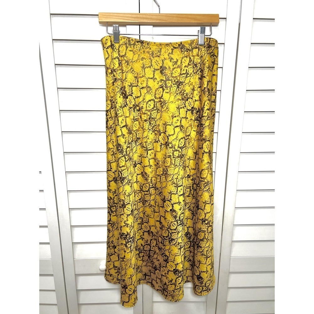 Anthropologie Current Air Harmony Metallic Snake Print Midi Skirt Size Medium - Picture 7 of 8